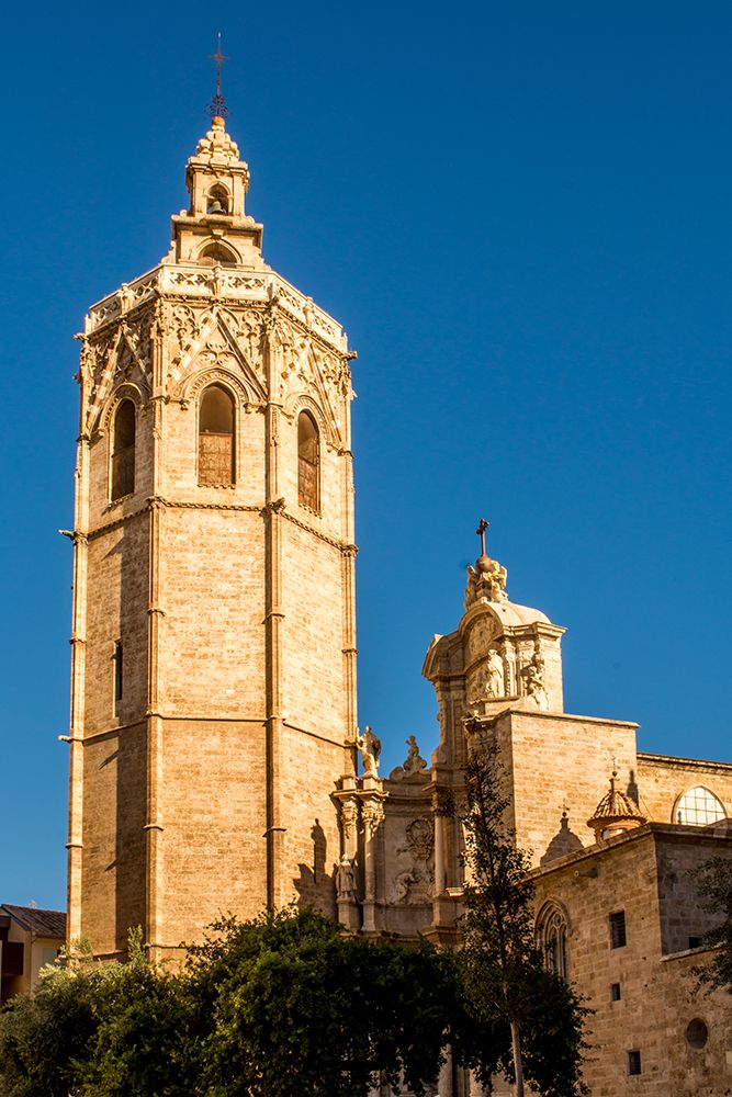 Miguelete Tower is the bell tower for the Valencia Cathedral, Plaza de la Reina, Valencia, Spain.